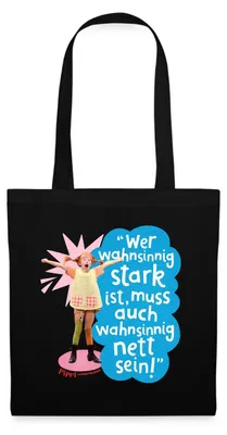 Produktbild von Spreadshirt Pippi Langstrumpf Mit Spruch Stoffbeutel, One size, Schwarz