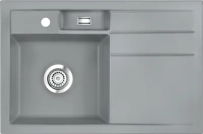 Produktbild von Spüle KeraDomo BELA 78 in TITAN - Becken links mit Handbetätigung / Systemceram / Keramikspüle