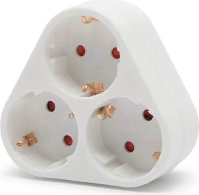Produktbild von 3-fach Wandsteckdose mit Erdung - Wandverteiler mit 3 Steckdosen - Geerdet und kindersicher - Weiße Steckdosenleiste für Zuhause, Büro und Küche - CEE 7/7 Stecker, 3500 W, 16 A, 250 V [05701]