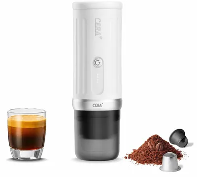Tragbare Espressomaschine, 20 bar, Akku, 8 Tassen, Camping, Auto