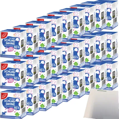Produktbild von Gut & Günstig Haltbare Schlagsahne 30% Fett VPE (27x200g Packung) + usy Block