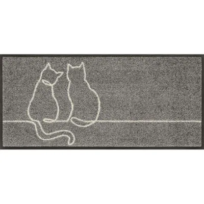 Produktbild von Kleen-Tex Schmutzfangmatte Lovetails 35 x 75 cm, Polyamid-Nitrilgummi, waschfest, trocknergeeignet, rutschfest, PVC-frei, fußbodenheizungsgeeignet, extra flach, passt unter jede Tür, innen & außen, für Allergiker & Tierbesitzer