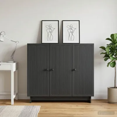 Immagine prodotto di Credenza vidaXL nera 89 x 34,5 x 80 cm in materiale derivato dal legno