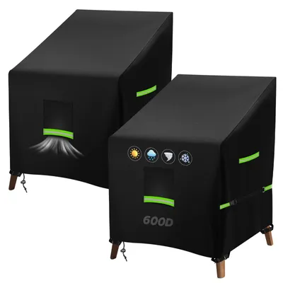 Image de Solidchoice - Ensemble de 2 housses de chaise empilables, imperméables, dimensions 71 x 91 x 80/120 cm
