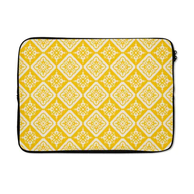 Produktbild von MuchoWow® Laptop Hülle 14 ZollMosaik - Vintage - Gelb - Muster Laptoptasche - Laptoptasche - Stoßsicher - Schutzhaube