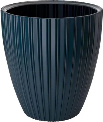 Image de Elégant pot de fleurs 40 x 42 cm pour le jardin, le balcon ou l'intérieur - Bleu pétrole