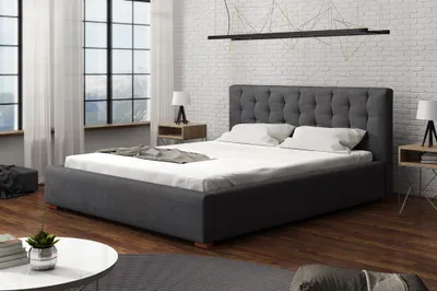 Produktbild von Polsterbett Bett Doppelbett LUCCA Stoff 120x200cm Stoff Cloud Anthrazit