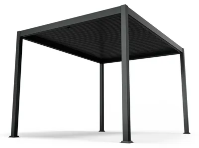 Produktbild von Blumfeldt LuminaHaven Lamellen-Pergola 3x4 m - wetterfester Garten-Pavillon aus starkem Aluminium und verzinktem Stahl.