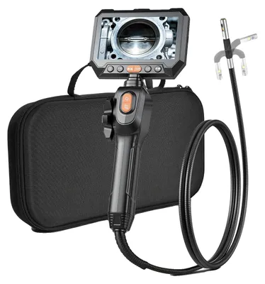 Produktbild von VEVOR Schwenkbare Endoskopkamera mit Licht, zweiwegschwenkbare Endoskopinspektionskamera mit 6,4 mm kleinem Objektiv, 5" IPS 1080P HD Bildschirm, 8-fach Zoom, 8 LED Lichtkamera für Auto, Sanitär (1,5 m)