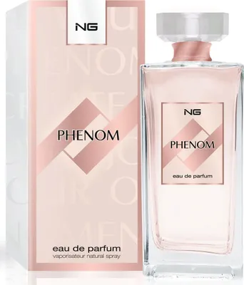 A perfume bottle and its box are displayed against a white background.