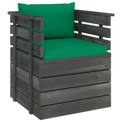 Image de vidaXL Fauteuil de jardin avec coussin en bois de pin