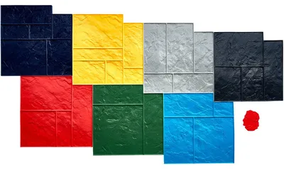 Obrázek produktu pro VEVOR razítkovací podložka do betonu, 61 x 61 cm, 7 kusů, strukturovaná kůže do betonu, polyuretanové razítko, strukturovaná podložka do kamenné dlažby, otisk břidlicové podlahy, bezešvé razítko, vícebarevné formy do betonu