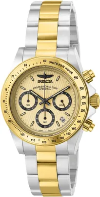 Obrázek produktu pro Invicta Speedway 14930 Pánské Hodinky - Quartz Hnutí - Nerezová Ocel se Zlatým Ciferníkem - 39 mm