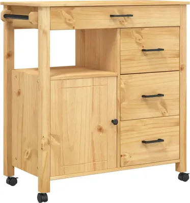 Immagine prodotto di Carrello da cucina MONZA 84x40x90 cm in legno di pino massiccio