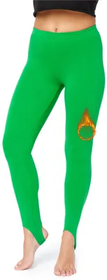 Produktbild von Bellivalini Damen Thermo Leggings Gefüttert mit Fußschlaufe für Winter Warme Apre Ski BLV50-321 (Grün, S)