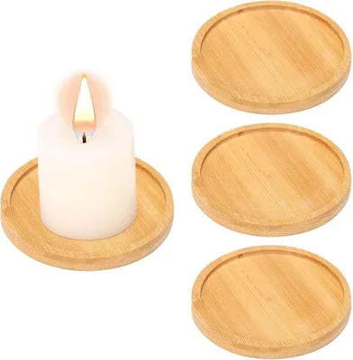 Immagine prodotto di Portacandele decorativi in bambù - 4 pezzi - 8 cm
