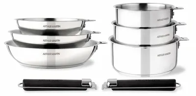 Image de Batterie de cuisine 8 pièces Tous feux dont induction Acier inoxydable Arthur Martin AM9308