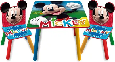 Obrázok produktu pre Detský drevený stôl so stoličkami červený - Mickey mouse