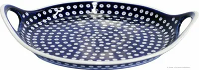 Produktbild von Original Bunzlauer Keramik Serviertablett rund mit Henkel Ø33,5 cm im Design 42