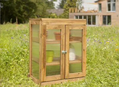 Produktbild von Gartenschrank aus lasiertem Kiefernholz, 58 cm breit, 43 cm tief, 76 cm hoch