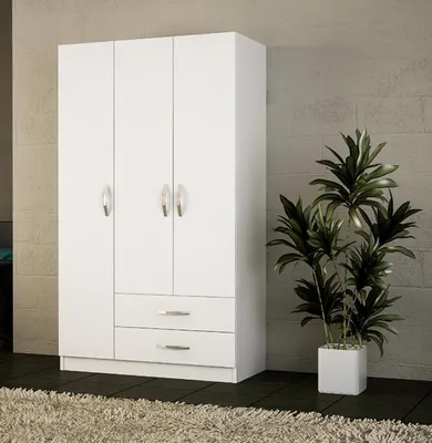 Productafbeelding van Stijlvolle garderobekast voor de slaapkamer, witte houten garderobekast, luxe design
