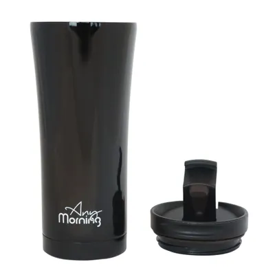 Produktbild von Any Morning Reisebecher, Edelstahl-Kaffeetasse, auslaufsicherer Reisebecher, verschüttungssicherer Reisebecher für heiße und kalte Getränke, 15 oz, Schwarz