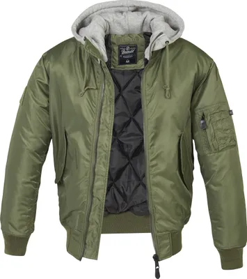 Produktbild von Brandit MA1 Sweat Kapuzen Outdoorjacke Größe XL Farbe Oliv/Grau