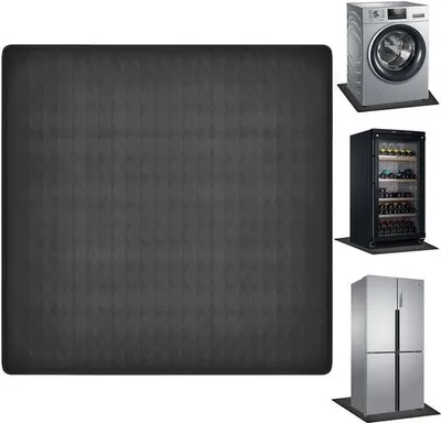 Immagine prodotto di Tappetino protettivo in silicone nero Unyqoos® da 60 x 60 cm – impermeabile e antiscivolo, isolante termico, con bordo di 1,6 cm, adatto per frigorifero, lavatrice e asciugatrice