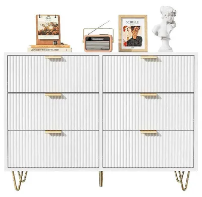 Obrázek produktu pro Komoda s drážkovaným designem 240730PH0301-3-11, 100 × 34 × 73 cm, bílá