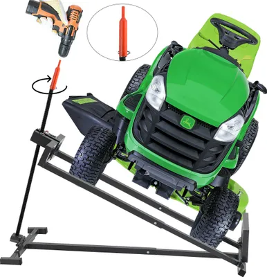 Produktbild von 400 kg Rasentraktorheber  45° Neigungswinkel Hebevorrichtung Rasentraktor  Hebebühne Aufsitzmäher Reinigungshilfe  Rasentraktor Heber Grau