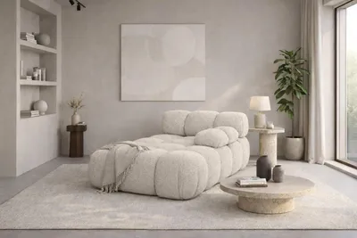 Produktbild von Kaiser Möbel Chaiselongue modular, Bouclé-Stoff Abriamo, Beige, Rechts, Selia