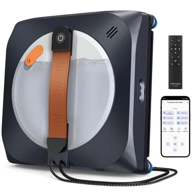 Produktbild von AIRMSEN Fensterputzroboter, 3400 Pa Saugkraft, 6 Sprühdüsen, 180 ml Wassertank, 4 Schwimmwischer, 4 Reinigungsmodi, geräuscharmer Glasreiniger