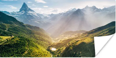 Produktbild von MuchoWow® Poster Berge - Pflanzen - Landschaft 40x20 cm - Poster für die Wand - Poster Schlafzimmer