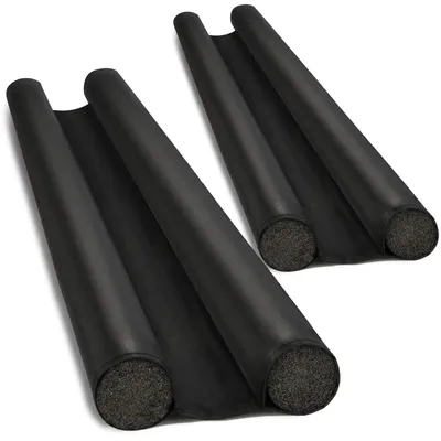 Obrázek produktu pro Těsnění pod dveře - 86 x 15 cm - Polyester - Černá a šedá - 2 kusy - Na vnitřní dveře