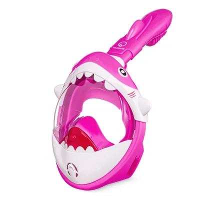 Produktbild von TSUNAMI Kinder-Schnorchelmaske, Vollgesichtsmaske mit 180° Panorama, rosa