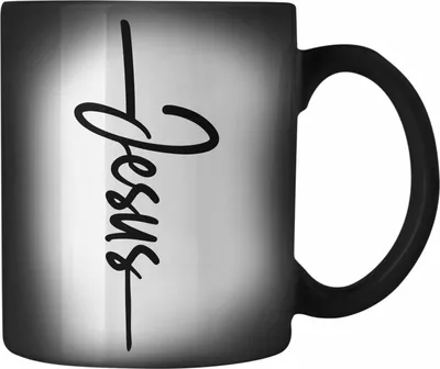 Produktbild von Trendation - Jesus Christus Farbwechsel Zauber-Tasse Bibel Geschenk Kreuz Glauben Kirche Christliche Geschenkidee (Schwarz)