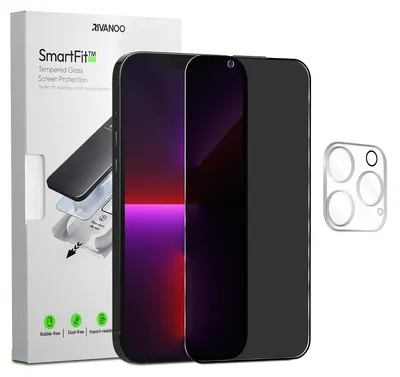 Zdjęcie produktu dla 1-pak iPhone 13 Pro Szkło ochronne na ekran Privacy & 1-pak ochrona obiektywu - Szkło hartowane | [Automatyczna instalacja] - Bez bąbelków