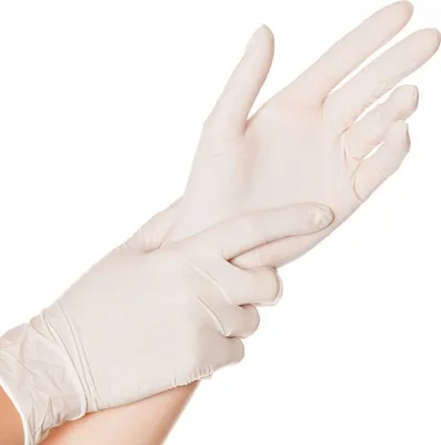 Obrázok produktu pre 10x Hygostar 2656 Latexhandschuhe Skin weiß Gr. 7/S gepudert