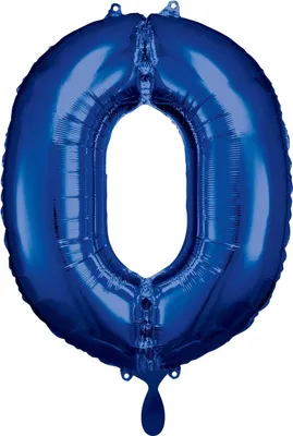 Obrázek produktu pro Fóliový balónek číslo 0 modrý - 83 cm