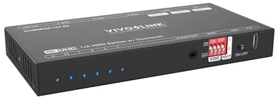 Produktbild von Vivolink VLHDMISP1X4-8K, HDMI, 4x HDMI, 7680 x 4320 Pixel, Schwarz, Metall, 8K Ultra HD