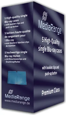 Produktbild von MediaRange BOX38, Blu-ray-Gehäuse, 1 Disks, Blau, Kunststoff, 120 mm, RoHS
