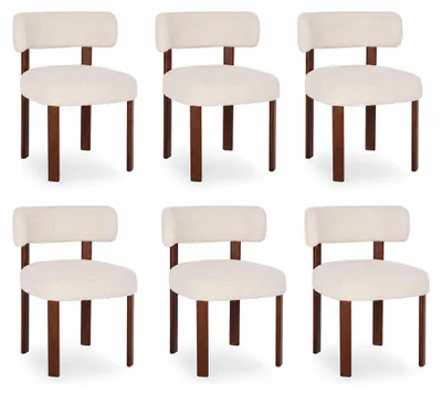 Produktbild von Los 6: Seitliche Holzstühle, Vintage-Küchenstühle im Landhausstil mit offenem, gebogenem Rücken – Beige, Farbton Hafer