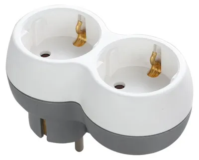 Produktbild von Technik Steckdosenadapter 2-fach horizontal Weiß 3 Stück