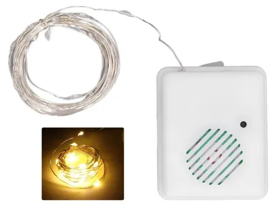 Musik-Lichterkette, Weihnachtsbeleuchtung, warmweiß, 3 m, batteriebetrieben