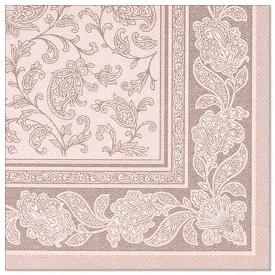 Produktbild von 250 Papstar Servietten ROYAL Collection 1/4-Falz 40 cm x 40 cm mocca Ornaments 19894