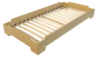 Productafbeelding van Stapelbed 80x200 - 1 persoonsbed van massief hout - Kleur: honingbruin