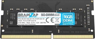 Immagine prodotto di BRAINZAP 16GB DDR4 2133MHz PC4-2133P-SC0-10 SO-DIMM CL15 1Rx8 1.2V RAM non bufferizzata, non ECC, per notebook e laptop. Modulo di memoria