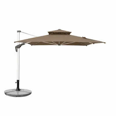 Produktbild von anndora Ampelschirm 3x4 m, Kurbel und Granitplatten inklusive, Bronze