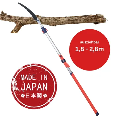 Produktbild von FAMEX 5590 Teleskop Astsäge - 300mm, Japansäge, Japan, ausziehbar 1,8 - 2,8m, Gartensäge, Baumsäge