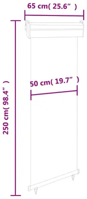 Produktbild von vidaXL Balkon-Seitenmarkise 65x250 cm Grau